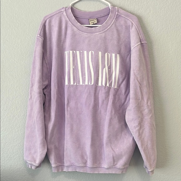 Tops - TAMU Corded Crewneck Sweatshirt in Lavender